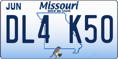 MO license plate DL4K5O
