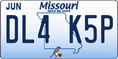 MO license plate DL4K5P