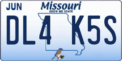MO license plate DL4K5S