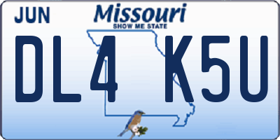 MO license plate DL4K5U