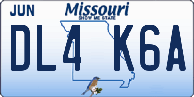 MO license plate DL4K6A