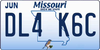 MO license plate DL4K6C