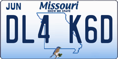 MO license plate DL4K6D