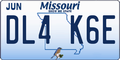 MO license plate DL4K6E