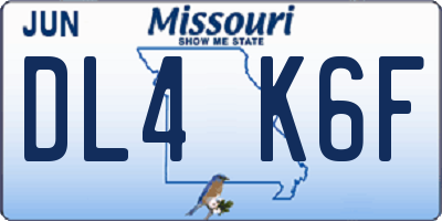 MO license plate DL4K6F