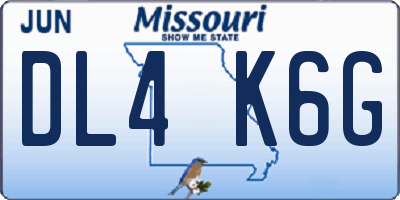 MO license plate DL4K6G