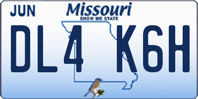 MO license plate DL4K6H