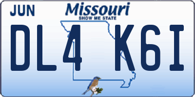 MO license plate DL4K6I
