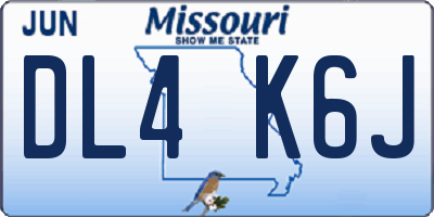 MO license plate DL4K6J