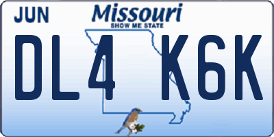 MO license plate DL4K6K