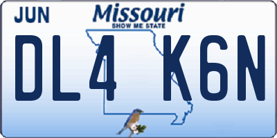 MO license plate DL4K6N