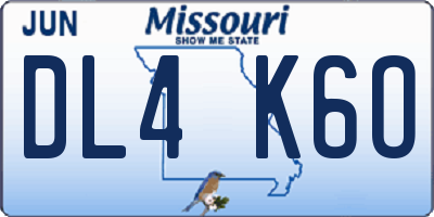 MO license plate DL4K6O