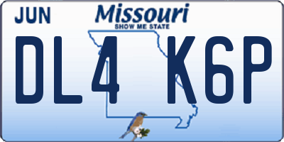 MO license plate DL4K6P