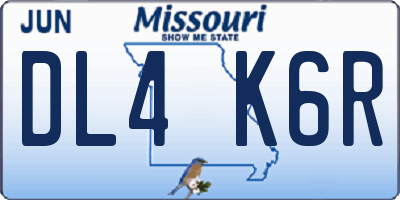MO license plate DL4K6R