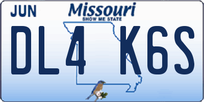 MO license plate DL4K6S