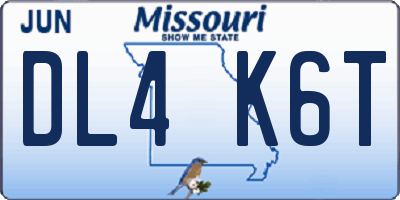 MO license plate DL4K6T