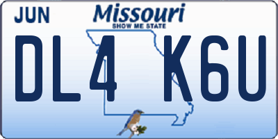 MO license plate DL4K6U