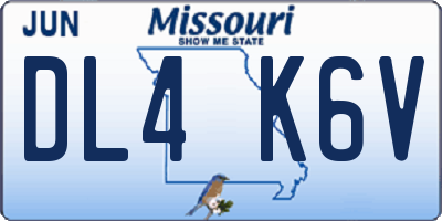 MO license plate DL4K6V