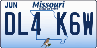 MO license plate DL4K6W