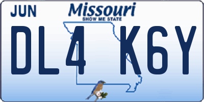 MO license plate DL4K6Y