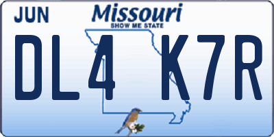 MO license plate DL4K7R