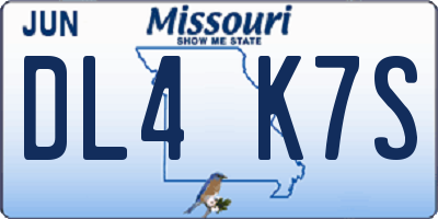 MO license plate DL4K7S