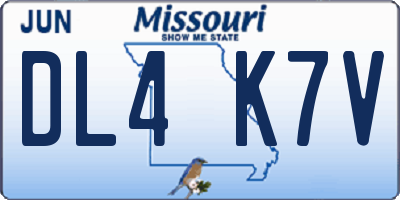 MO license plate DL4K7V