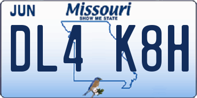 MO license plate DL4K8H