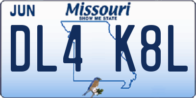 MO license plate DL4K8L