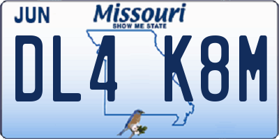MO license plate DL4K8M