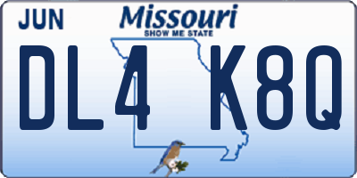 MO license plate DL4K8Q
