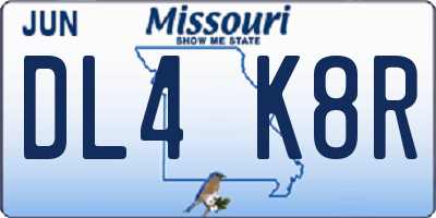 MO license plate DL4K8R