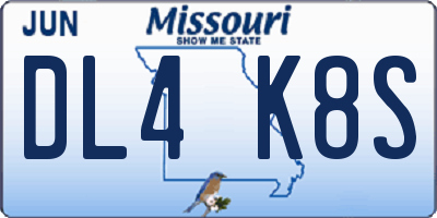 MO license plate DL4K8S