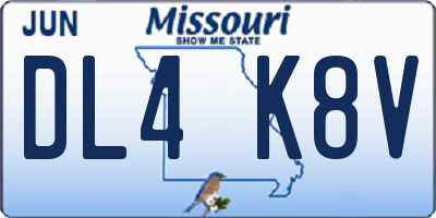 MO license plate DL4K8V