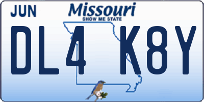 MO license plate DL4K8Y
