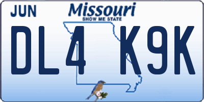 MO license plate DL4K9K