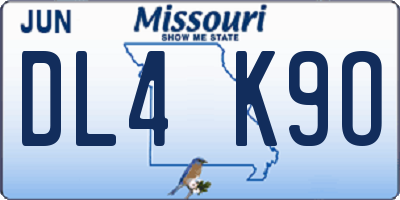 MO license plate DL4K9O