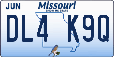 MO license plate DL4K9Q
