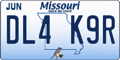 MO license plate DL4K9R
