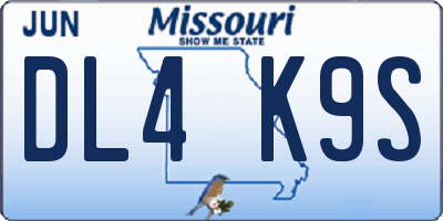MO license plate DL4K9S
