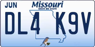 MO license plate DL4K9V