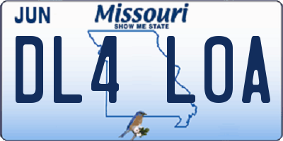 MO license plate DL4L0A