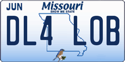 MO license plate DL4L0B
