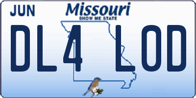 MO license plate DL4L0D