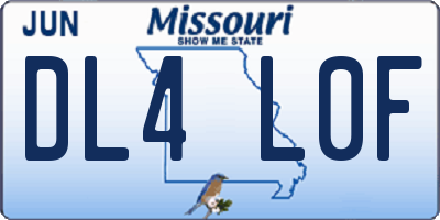 MO license plate DL4L0F