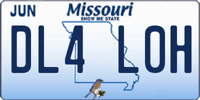 MO license plate DL4L0H