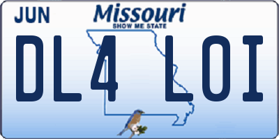 MO license plate DL4L0I