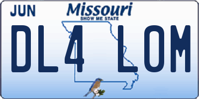 MO license plate DL4L0M