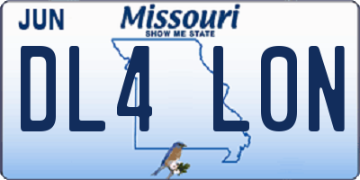 MO license plate DL4L0N