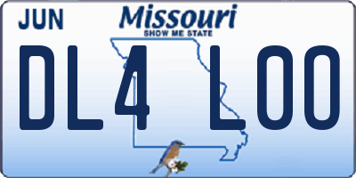 MO license plate DL4L0O